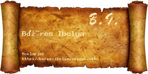 Béres Ibolya névjegykártya