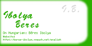 ibolya beres business card
