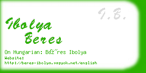 ibolya beres business card